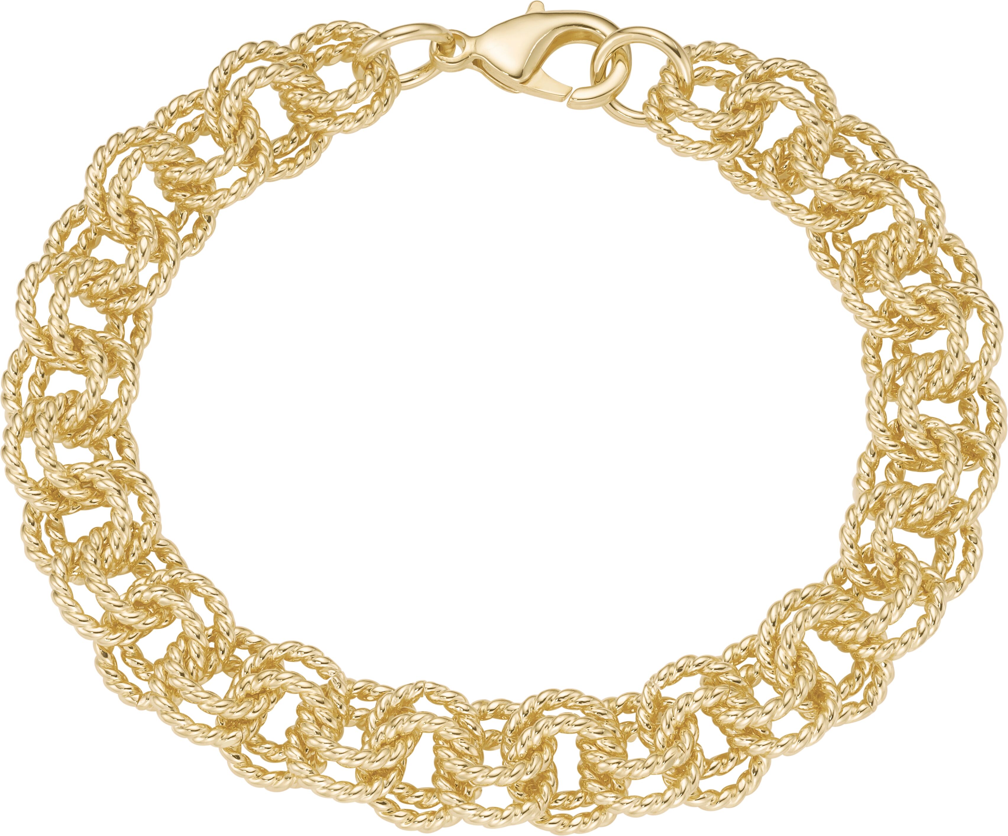 Gliederarmband FIRETTI "Schmuck Geschenk Tombak Armschmuck Armband Zwillingsankerkette" Gr. 20, gold (gelbgoldfarben), Armbänder, Damen, 20, Tombak, Gliederarmband, Made in Germany