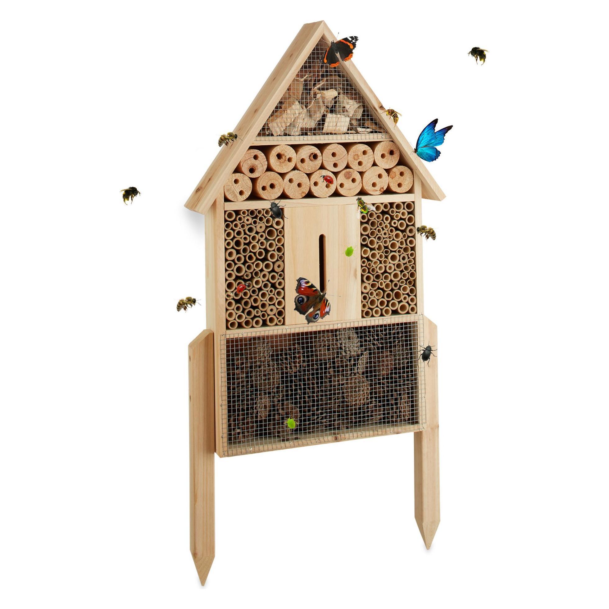 Relaxdays Insektenhotel (Biene, Florfliegen, Marienkäfer, Schmetterlinge, Wildbienen) (10020724)