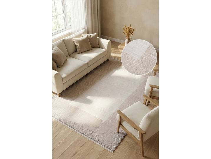 Teppich CALVIN KLEIN HOME Passages, mit Fransen, Designerteppich , grau, B:200cm H:5mm L:290cm, Kunstfaser, Viskose, Teppiche, Teppich, Rahmen, meliert, Wohnzimmer, Schlafzimmer, Esszimmer