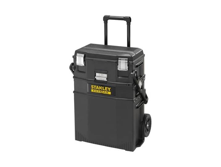 STANLEY 1-94-210 Servante d'Atelier Cantilever Gamme FATMAX - Organiseur À Cloisons Amovibles - encoche en V pour Coupe d'Appoint - Poignée Télescopique - Loquet de Verrouillage - Roues Grand Diamètre