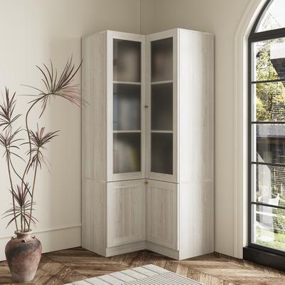 FUFU&GAGA Elegant White Modular Bookcase: Stylish and Flexible Storage Solution for Your Home