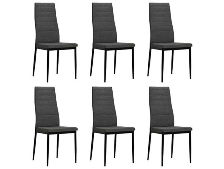 KTHLBRH 6 Esszimmerstühle Dunkelgrau Stoff Polyester Stahlrahmen Modern Stahlrahmen, 110 kg Belastbarkeit, ergonomisch gepolstert, einfache Montage, schlichtes Design