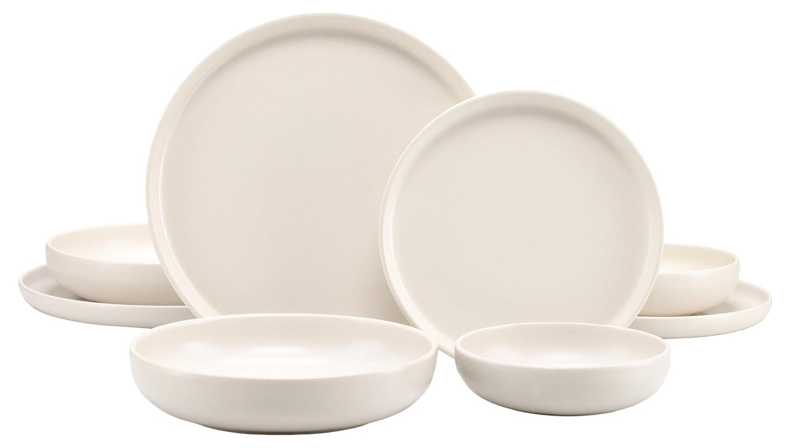 Dripio Serviesset Uno, 8-delig, off-white, steengoed