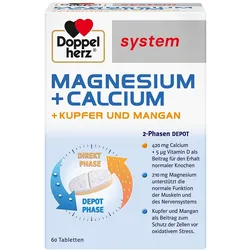 DOPPELHERZ Magnesium+Calc.+Kupfer+Mangan syst.Tab. 95,6 g