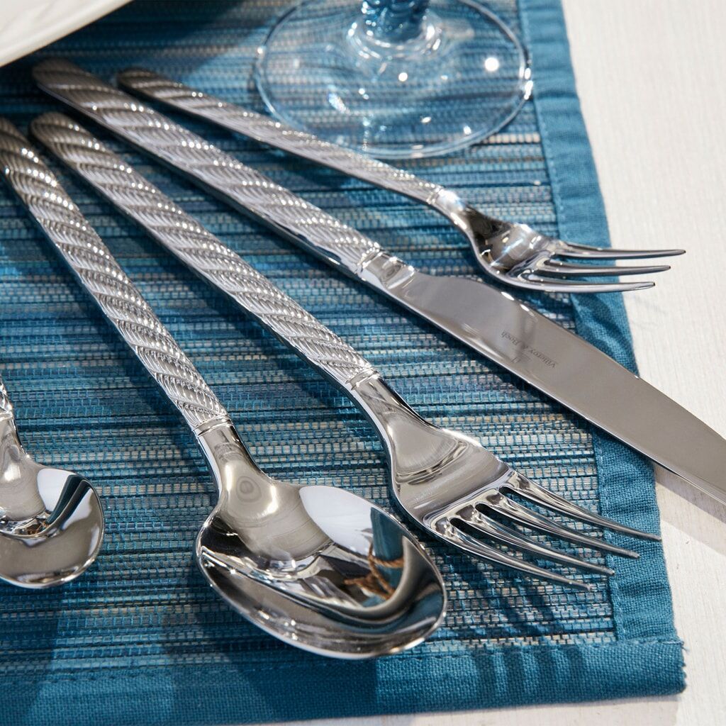 Tafelgabel VILLEROY & BOCH "Tafelgabel Montauk 210 mm 6er Set silber", silber, B:6mm, Essgabeln, Tafelgabel, Spülmaschinenfest