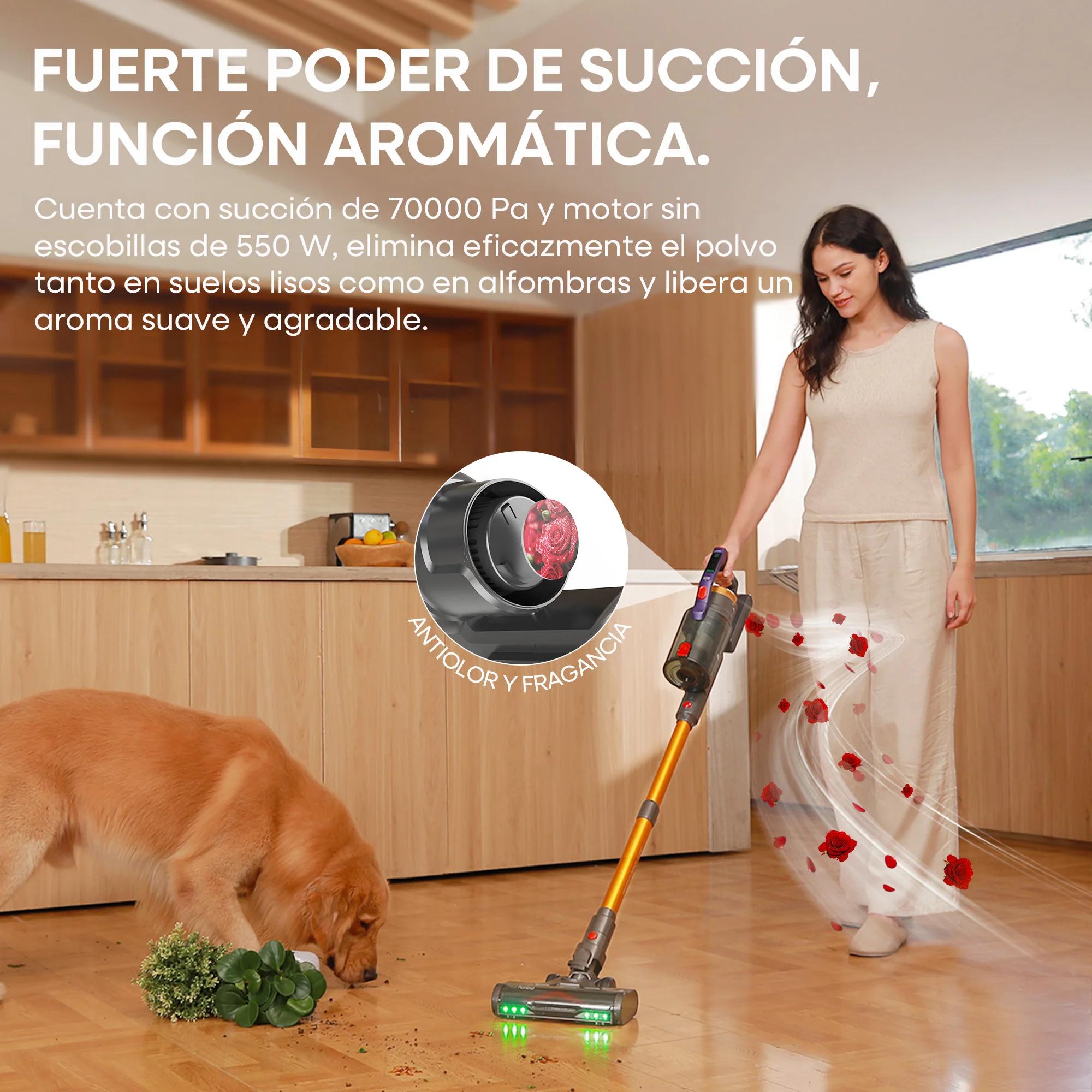 Kabelloser Staubsauger - EV7 EU - 70 kPa Saugkraft - 550-W-Motor - 70 Min Laufzeit - HEPA-Filter - Lade- und Aufbewahrungsstation - Aromadesign