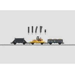 Märklin 78082 H0 Themen-Ergänzungspackung "Baustelle" Niederbordwagen, offener Güterwagen, Kippwagen