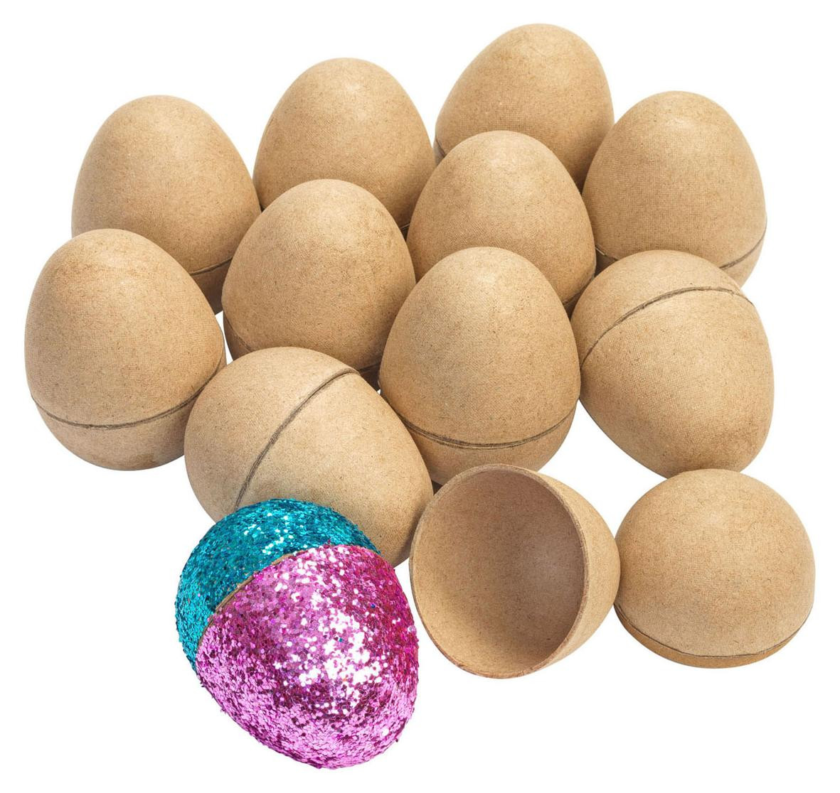 Colorations Knutselset Papmaché-eieren Set van 12 stuks om te decoreren