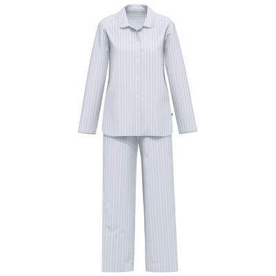Schlafanzug SEIDENSTICKER "Damen Pyjama Lang bodywear", Damen, Gr. 36, blau (zen blau), Homewear-Sets Schlafanzug