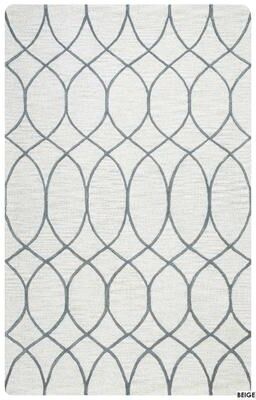 NAVATEXTURA Berlin Neutral Trellis Hand-tufted Wool Rug