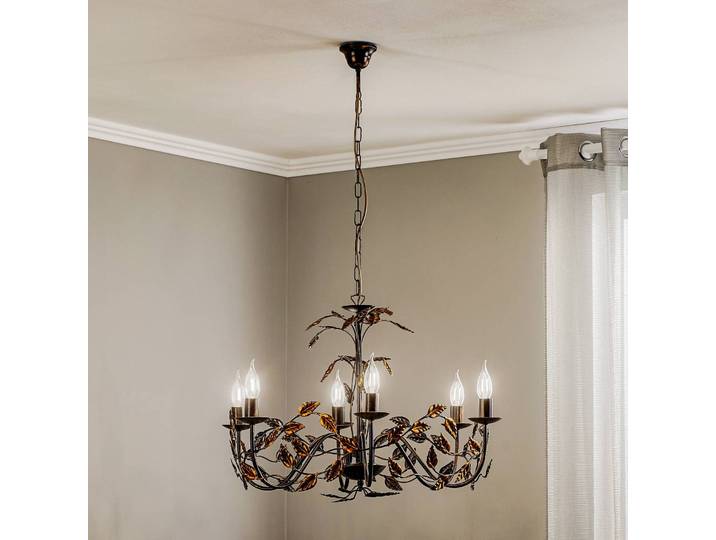 Kronleuchter Collana ONLI, dimmbar, bronze / altmessing, für Wohn- / Esszimmer, Metall, Florentiner Kronleuchter