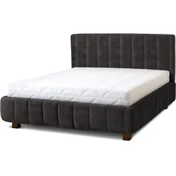 Letti Moderni Polsterbett Calma 160x200 in Plüsch Anthracite