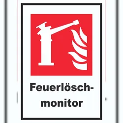 HB-Druck Feuerlöschmonitor Schild A5 Rückseite selbstklebend