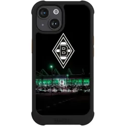 Nivocase Hülle für Apple iPhone 15 Stossfeste Handyhülle NIVOmax Case Schwarz Borussia Mönchengladbach (Apple iPhone 15), Smartphone Hülle, Schwarz
