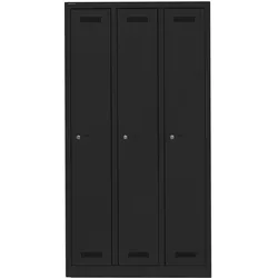 Garderobenschrank MonoblocTM | 3 Abteile - 133 schwarz antibakteriell