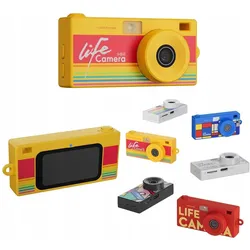 Xrec Mini Aparat Kamera Retro Video 2k Wisiorek Breloczek / X9 / Żółty, Videokamera, Gelb