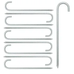 Relaxdays XL Bodenanker 10er Set Silber