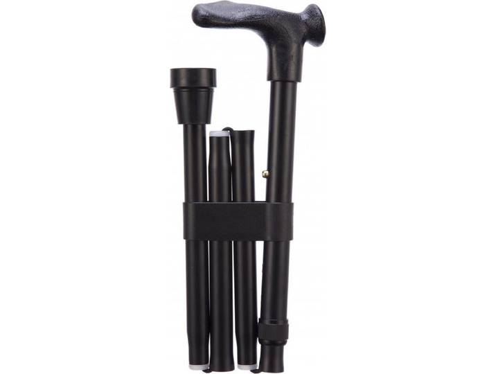 Comforthulpmiddelen PR30108FS-BK - Opvouwbare wandelstok - Comfort grip - Zwart links