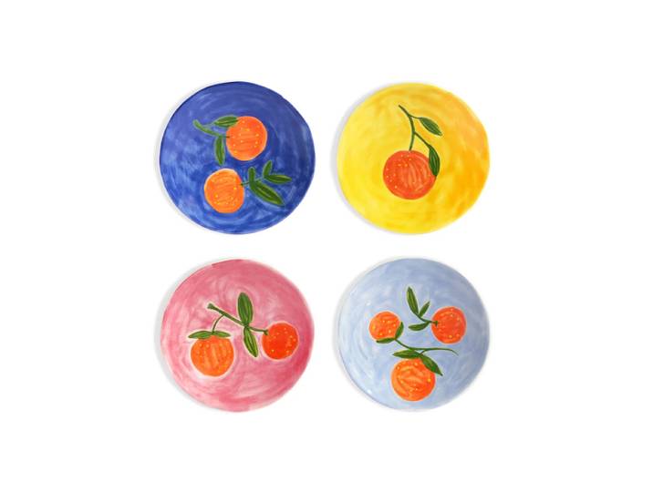 &klevering - Orange Teller, Ø 16 cm, mehrfarbig (4er-Set)