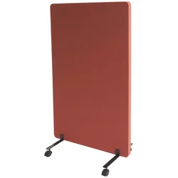Proregal Akustik-Trennwand | HxBxT 127x80x39 cm | doppelwandig rollbar Stoff Braun | Büro-Sichtschutz Raumteiler Pinnwand