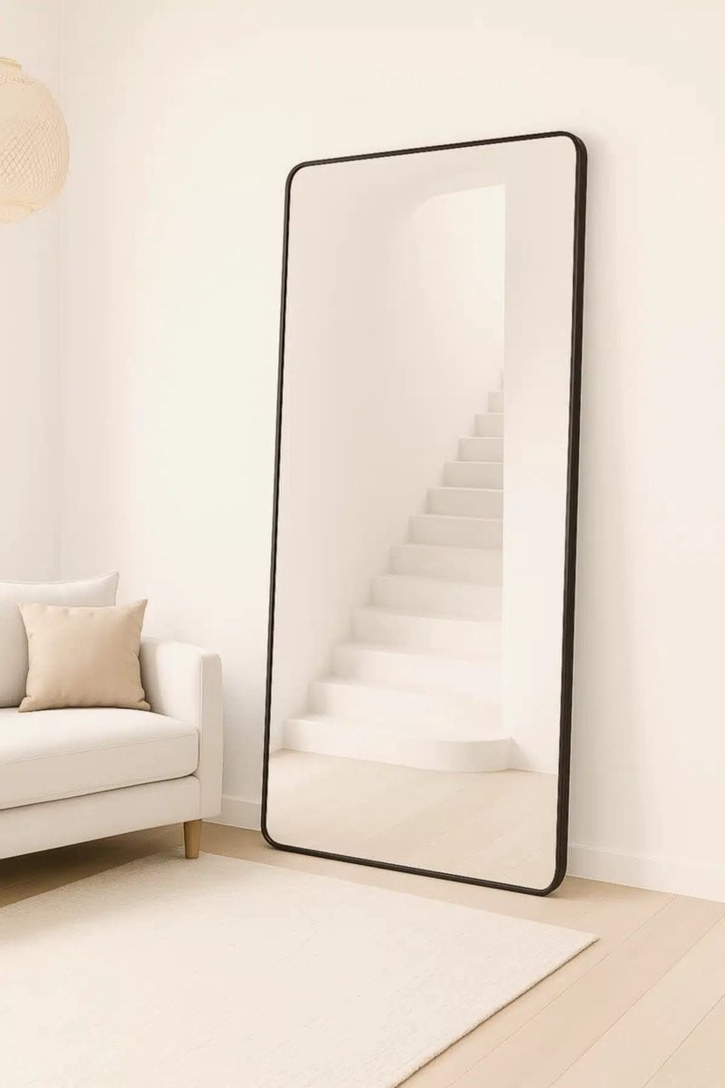 Nordic Style Rechthoekige spiegel Zwart B: 210 cm, D: 90 cm