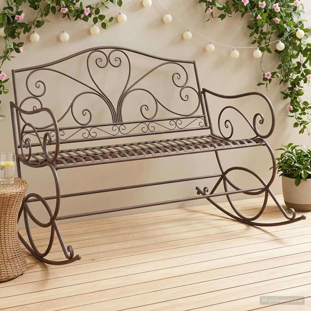 Astoria Grand Outdoor Bench Antique Brown 89cm H X 112cm W X 96cm D