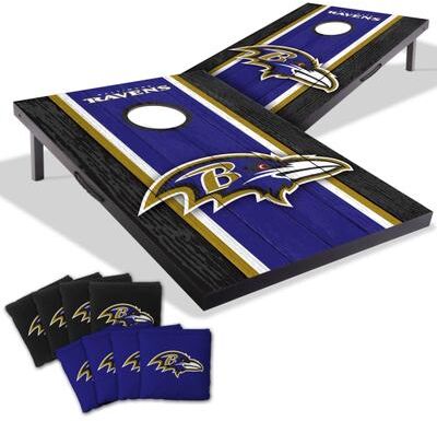 Skip's Garage Baltimore Ravens NFL Compact 2x3 Tailgate Cornhole Board Set