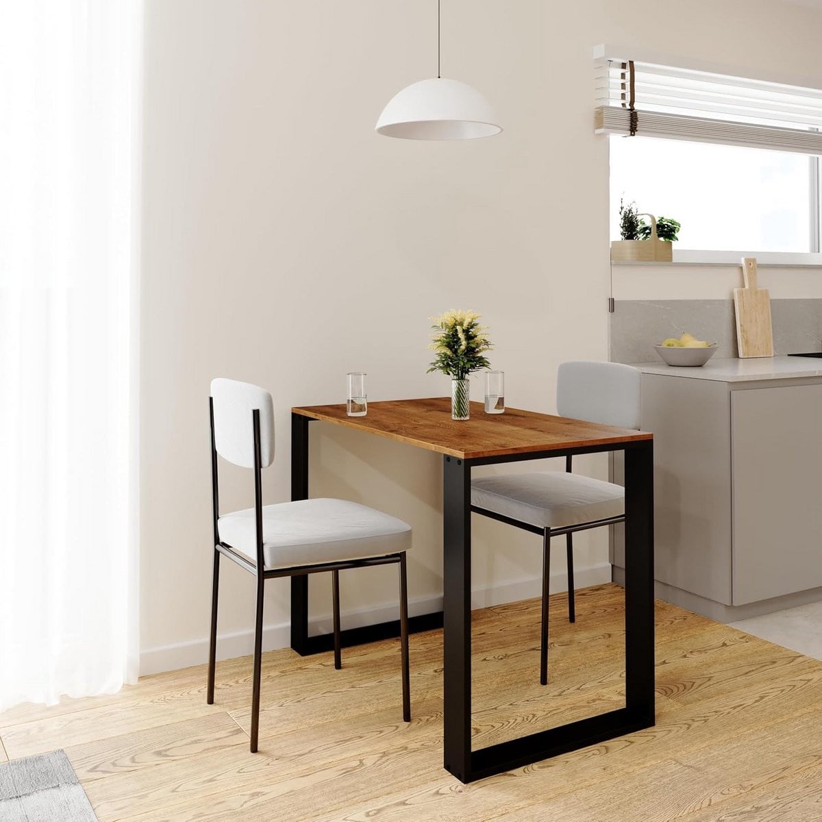 Moderne rechthoekige eettafel voor keuken, eetkamer of tuin
