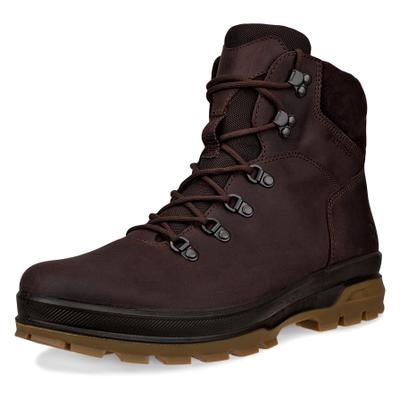 Schnürboots ECCO "Rugged Track Wp Lace Boot", Herren, Gr. 45, braun (dunkelbraun), Leder, Textil, Schuhe Schnürboots, Winterboots, Outdoorboots, Schnürstiefelette, FLUIDFORM-Technologie™