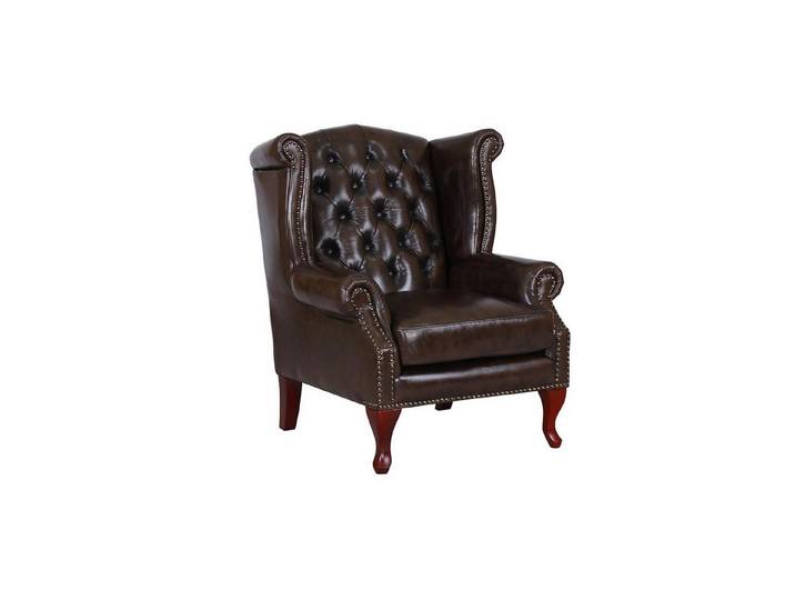 Salottini Chesterfield-Sessel Luxus Chesterfield Ohrensessel Prince Ledersessel Vollleder, Handarbeit