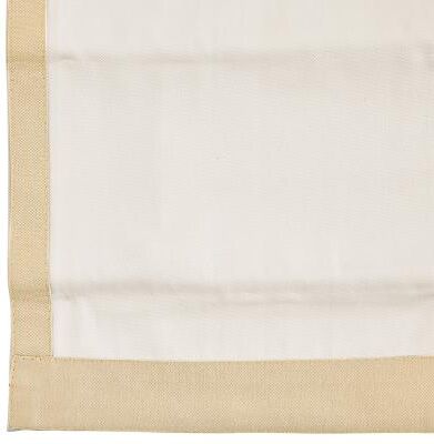 "Bordered Flat Front Roman Shade - Custom - Flax, 32"", 64"", Blackout - Ballard Designs"