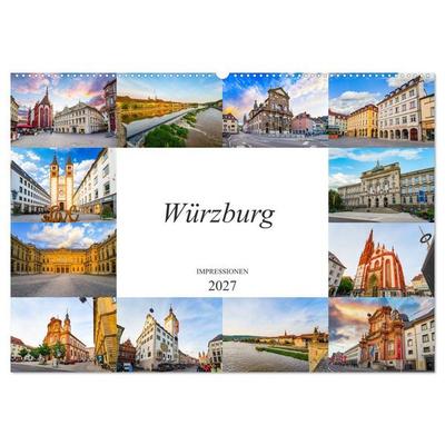 Würzburg Impressionen (Wandkalender 2027 DIN A2 quer), CALVENDO Monatskalender
