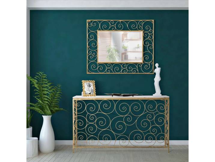 Console Goris Dmora en Métal Blanc 140x36x82h cm