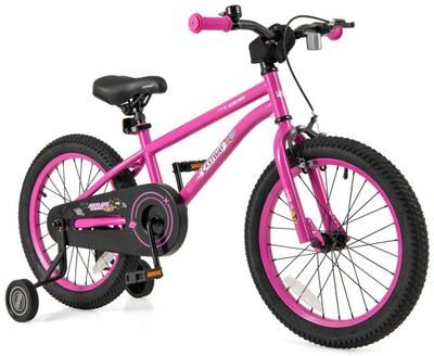 Costway 18 Inch Kids Bike for 4-8 Years Old Adjustable with Removable Training Wheels