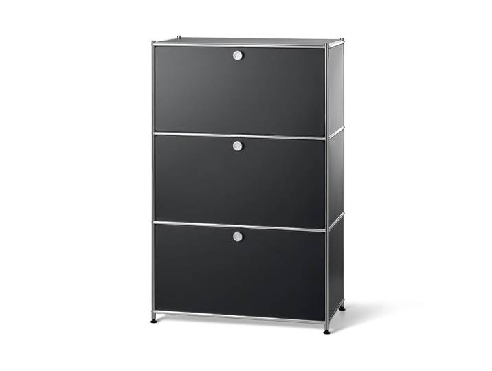 Tchibo - Regal Metall »Cn3« mit 3 Klappenfächern - 77x40x120,5cm - schwarz -