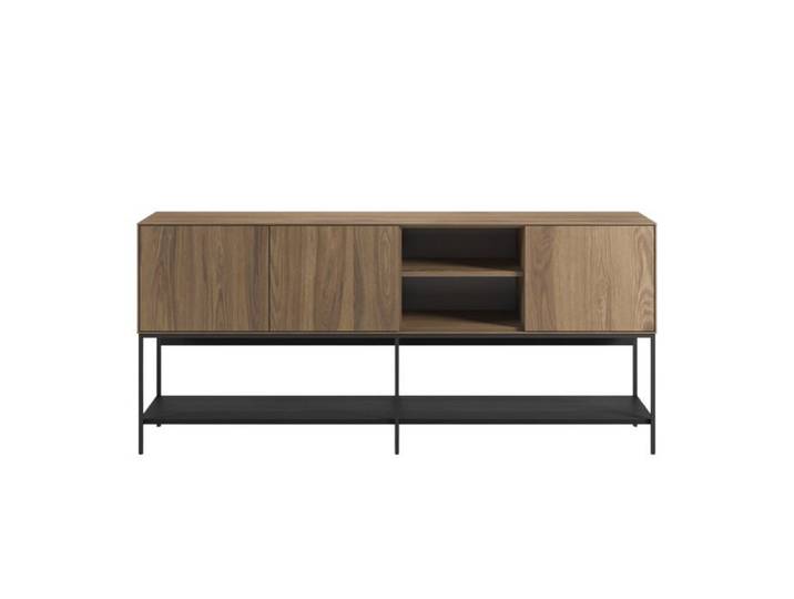 TIA - Buffet 180cm en mélamine Chêne clair