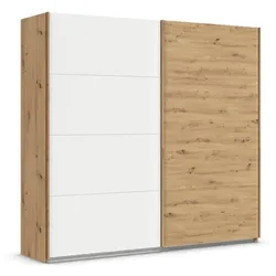 rauch ORANGE Schwebetürenschrank Quadra 226 x 210 cm Dekor Weiß, Braun Weiß / Eiche