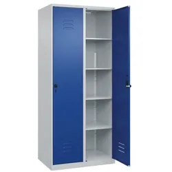 CP Wäschespind »Classic Plus einzeln schließende Türen Korpus lichtgrau« Drehriegel blau, 80x185x50 cm