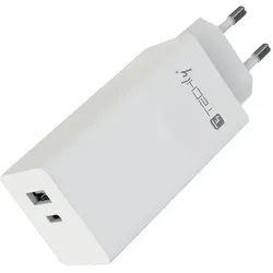 Techly IPW-PD100W-WH Ladegerät für Mobilgeräte Powerbank, Smartphone, Tablets, Universal Weiß AC Schnellladung Drinnen
