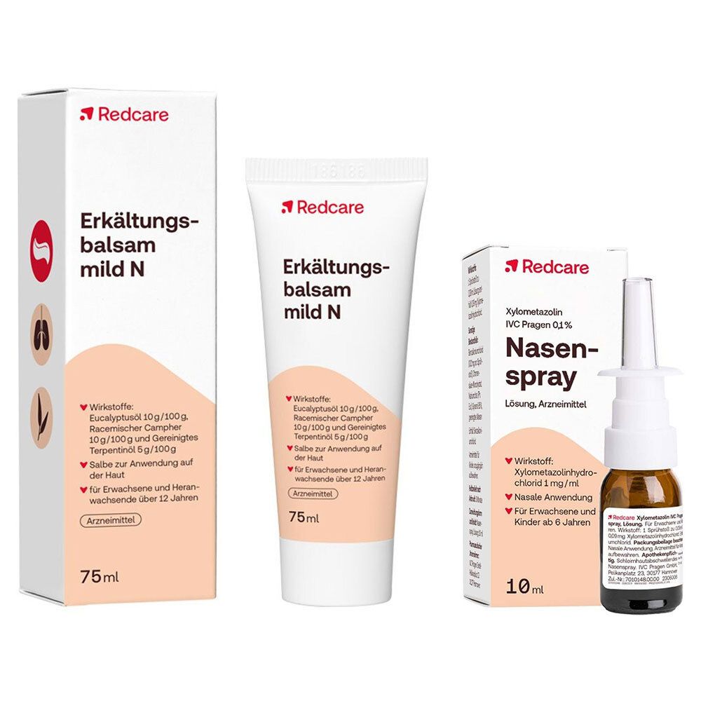 Redcare Xylo 0,1 % Nasenspray + Erkältungsbalsam mild N 1 St Set