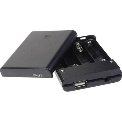 Velleman BH341USB Batteriebox 4x Mignon (AA) (L x B x H) 60 x 20 x 80mm