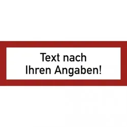 Dreifke® Schild, Brandschutzzeichen - Text nach Ihren Angaben, Alu, 148x52 mm