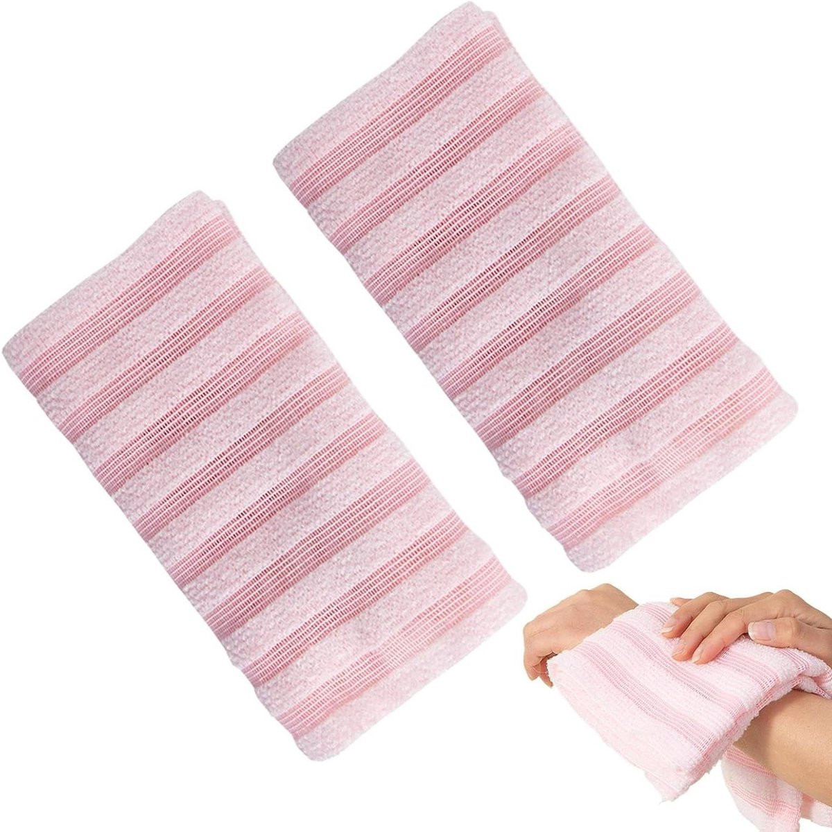 Peeling Douchehanddoek voor volwassenen - Roze - Lengte: 100 cm