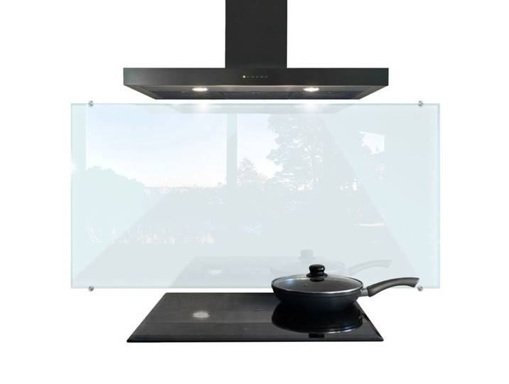 Grande crédence en verre trempé transparent 140x70 cm Fond de hotte et protection murale cuisine Premium