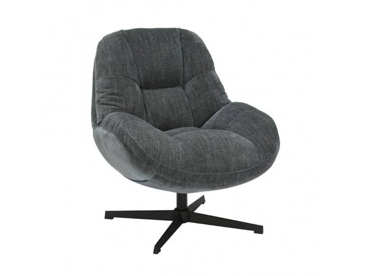 NOAM - Fauteuil Pivotant En Tissu Polyester Gris