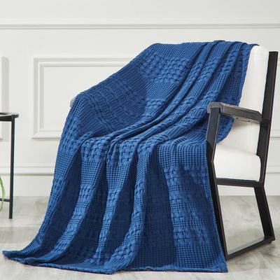 Vhc Brands Farmhouse Throw 50 x 60, 50 x 60, Navy