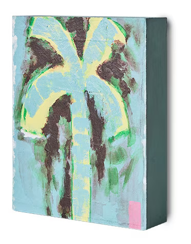 HKliving Wandobject Palmate Lichtblauw 20 x 16 cm