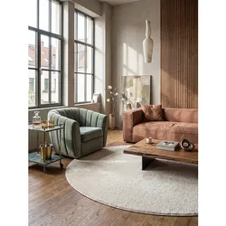 Teppich Hochflor Creme 160x160 cm - BORMIDA   Kadima Design