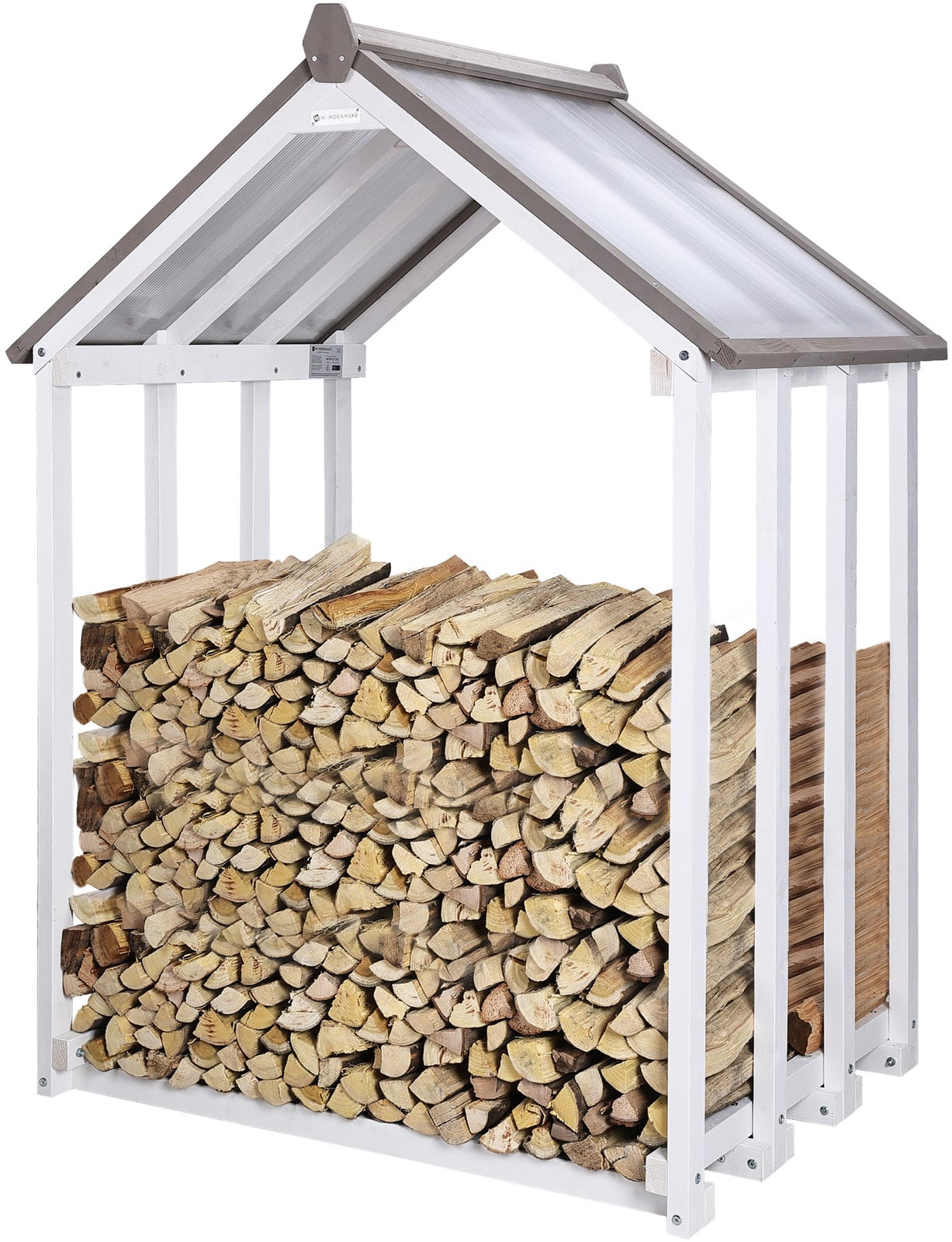 WONDERMAKE Houtrek voor houtopslag buiten, wit/grijs