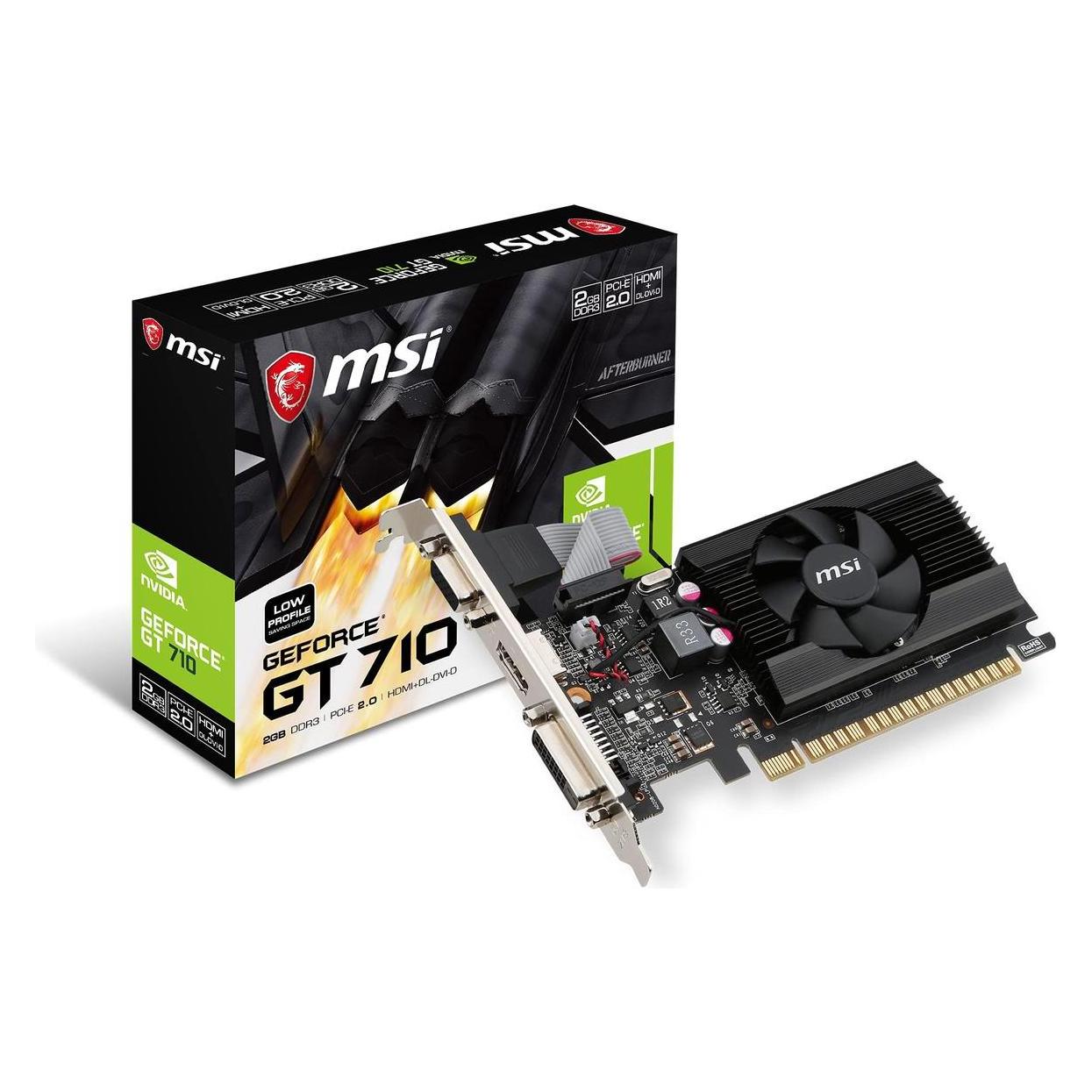 MSI GeForce GT 710 Grafikkarte - Low-Profile - 2 GB DDR3 (2 GB, GDDR3) (GT 710 2GD3H LP)